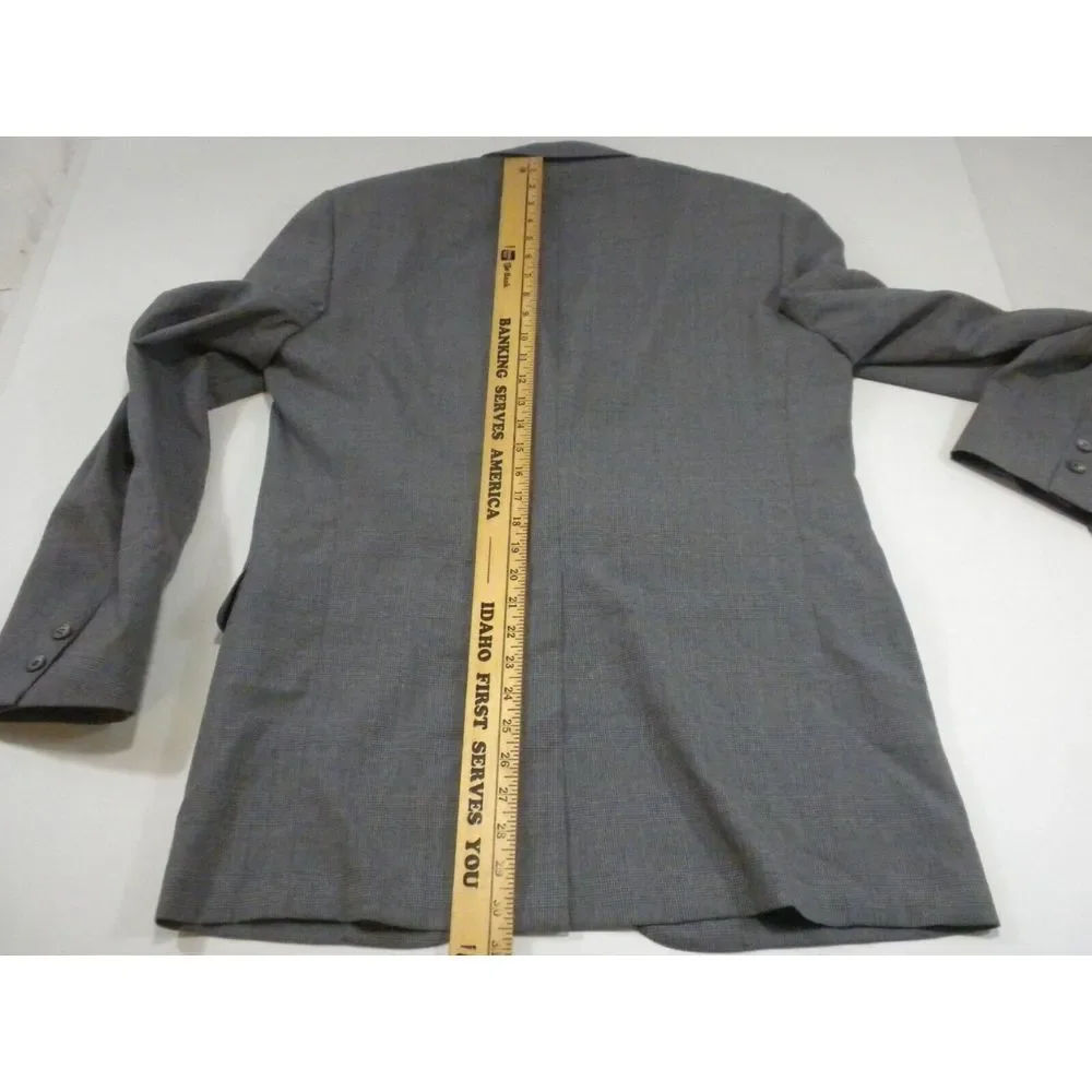 Brooks Brothers Sport Coat Mens 40 Gray Plaid 3 Button Lined Single Vent VTG USA